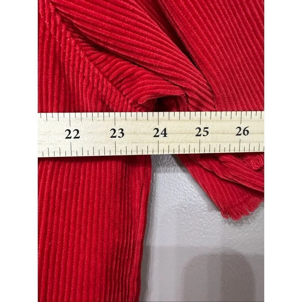 NWOT Drew House SS21 Cherry Red Corduroy Button Up Short Sleeve Shirt Men's M